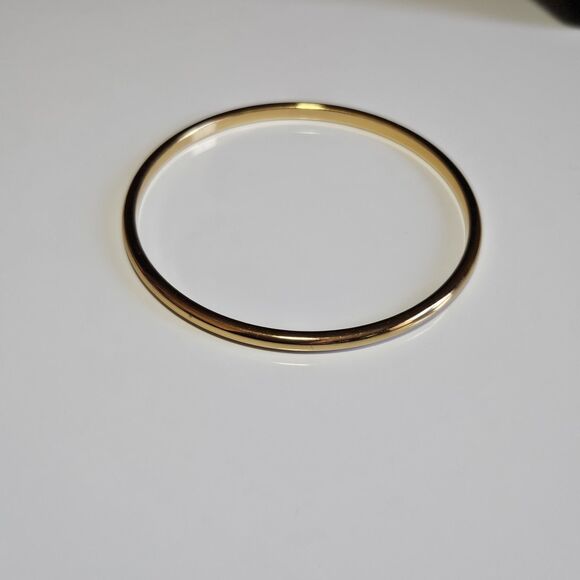 **Sale** Vintage Monet Gold Tone Metal Bangle Bracelet 7.75" Fashion Jewelry - Picture 11 of 13